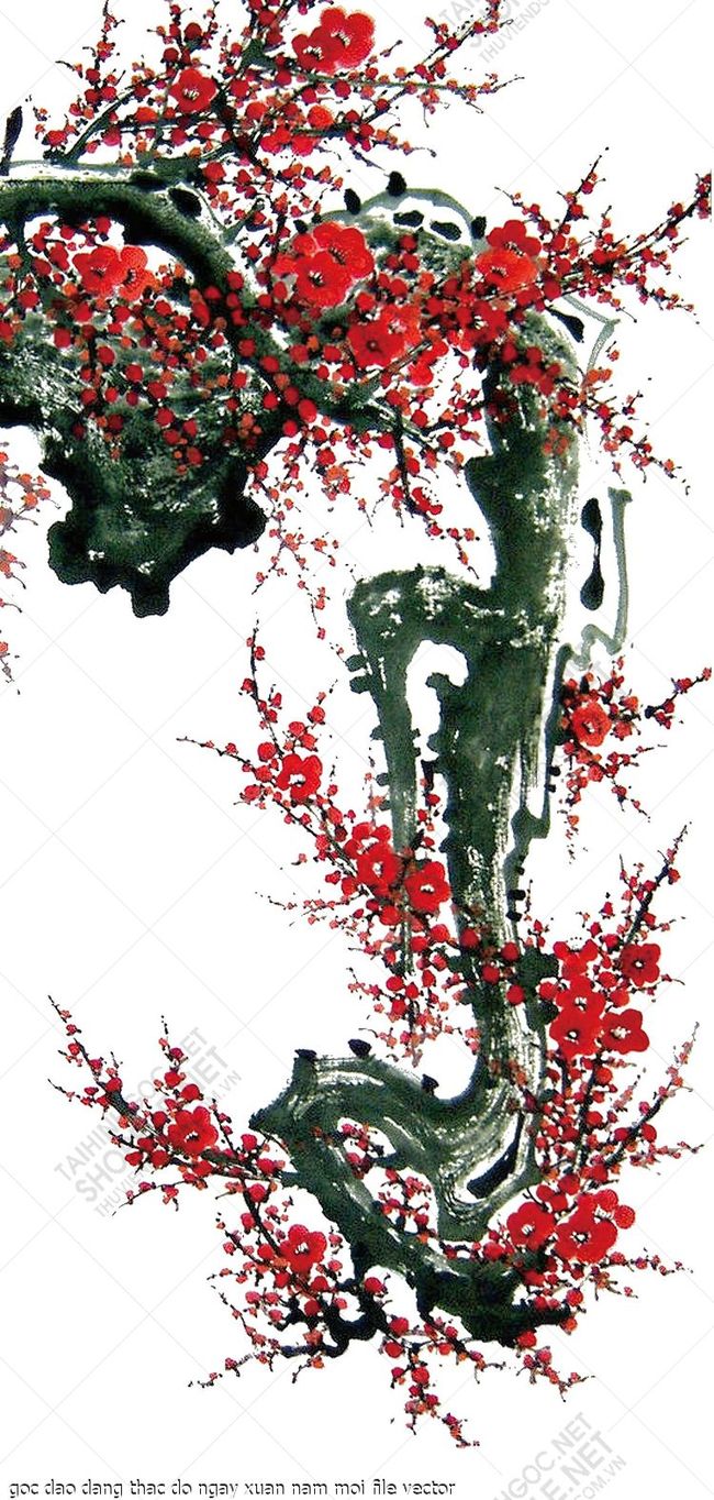 goc dao dang thac do ngay xuan nam moi file vector